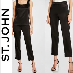 NWT St. John Emma Liquid Satin Dress Trousers Pants Dress Pants
